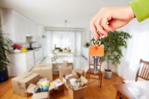 Professional movers handling office equipment in Wandsworth
